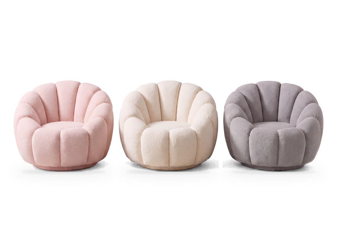 Fauteuil nuage Cloud en peluche, les 3 coloris vus de face