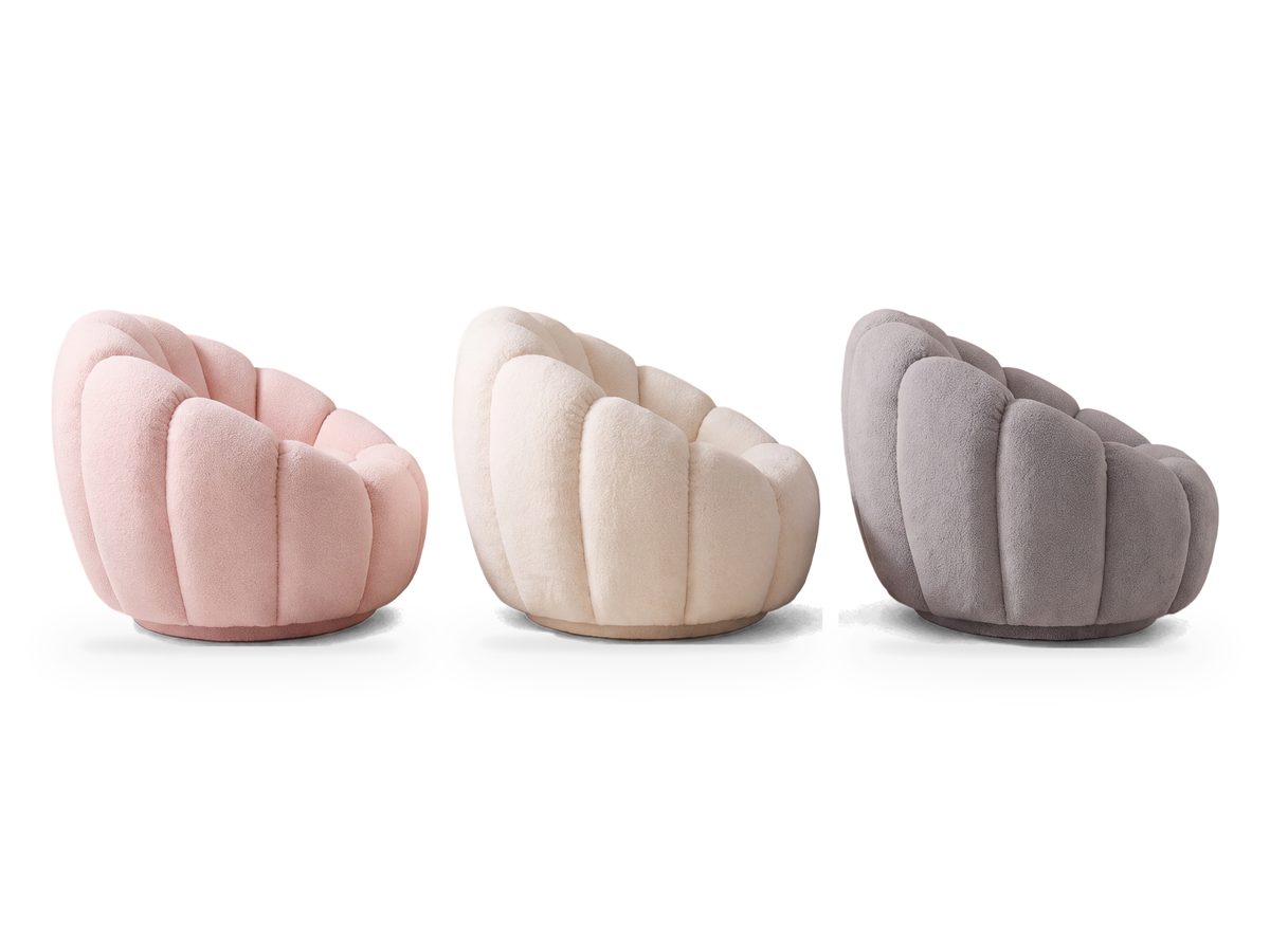 Fauteuil nuage Cloud en peluche, les 3 coloris vus de profil