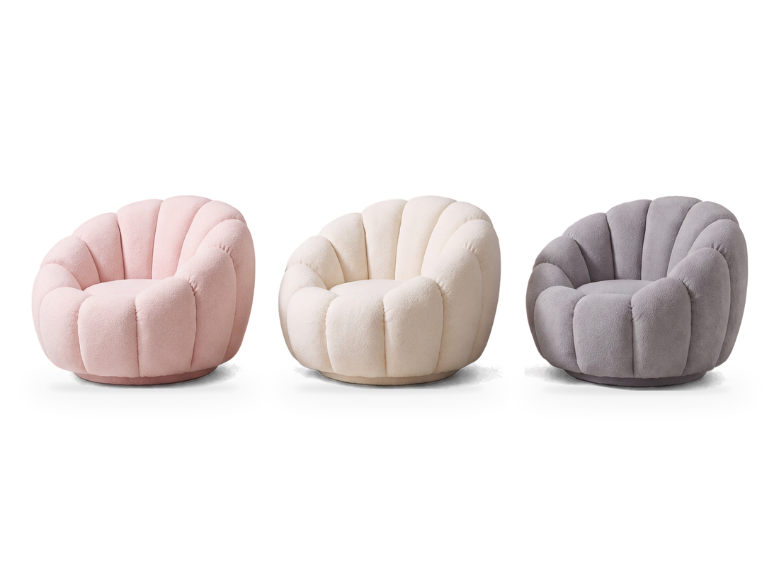 Fauteuil nuage Cloud en peluche, les 3 coloris vus de trois quarts