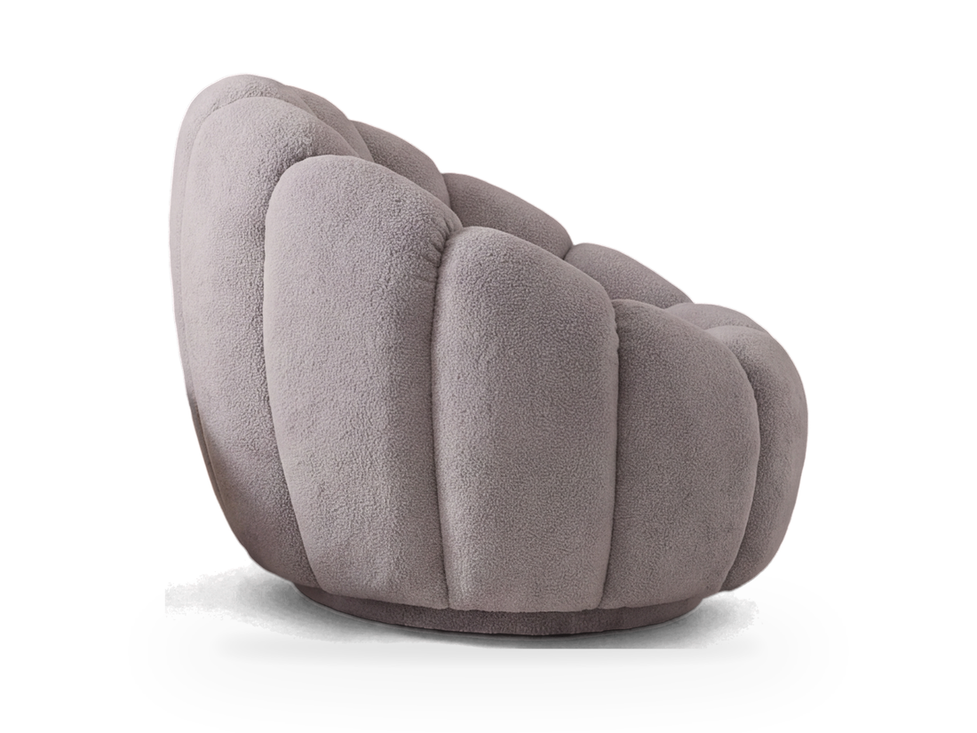 Fauteuil nuage Cloud en peluche gris vu de profil