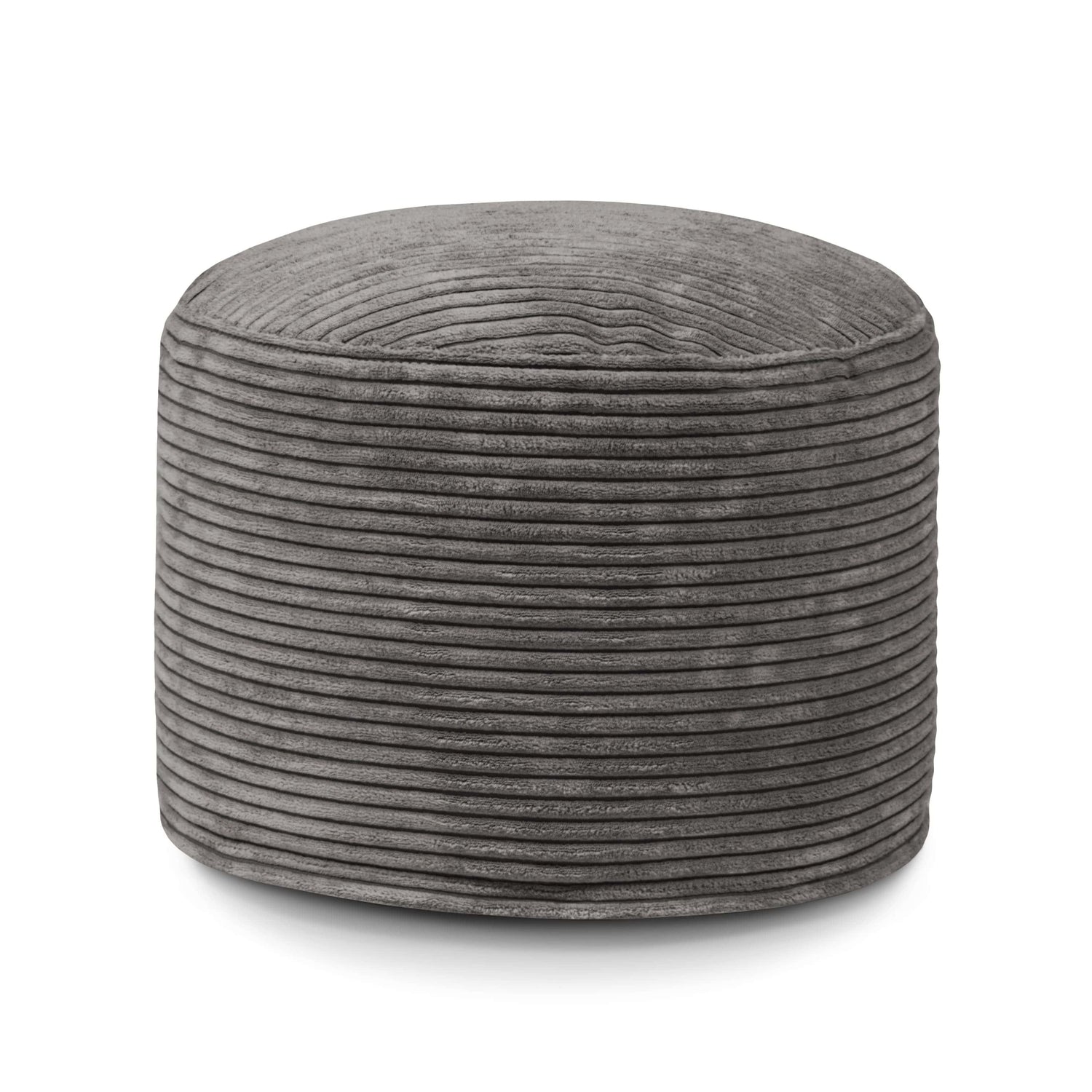 Petit Pouf Rond en Velours Côtelé